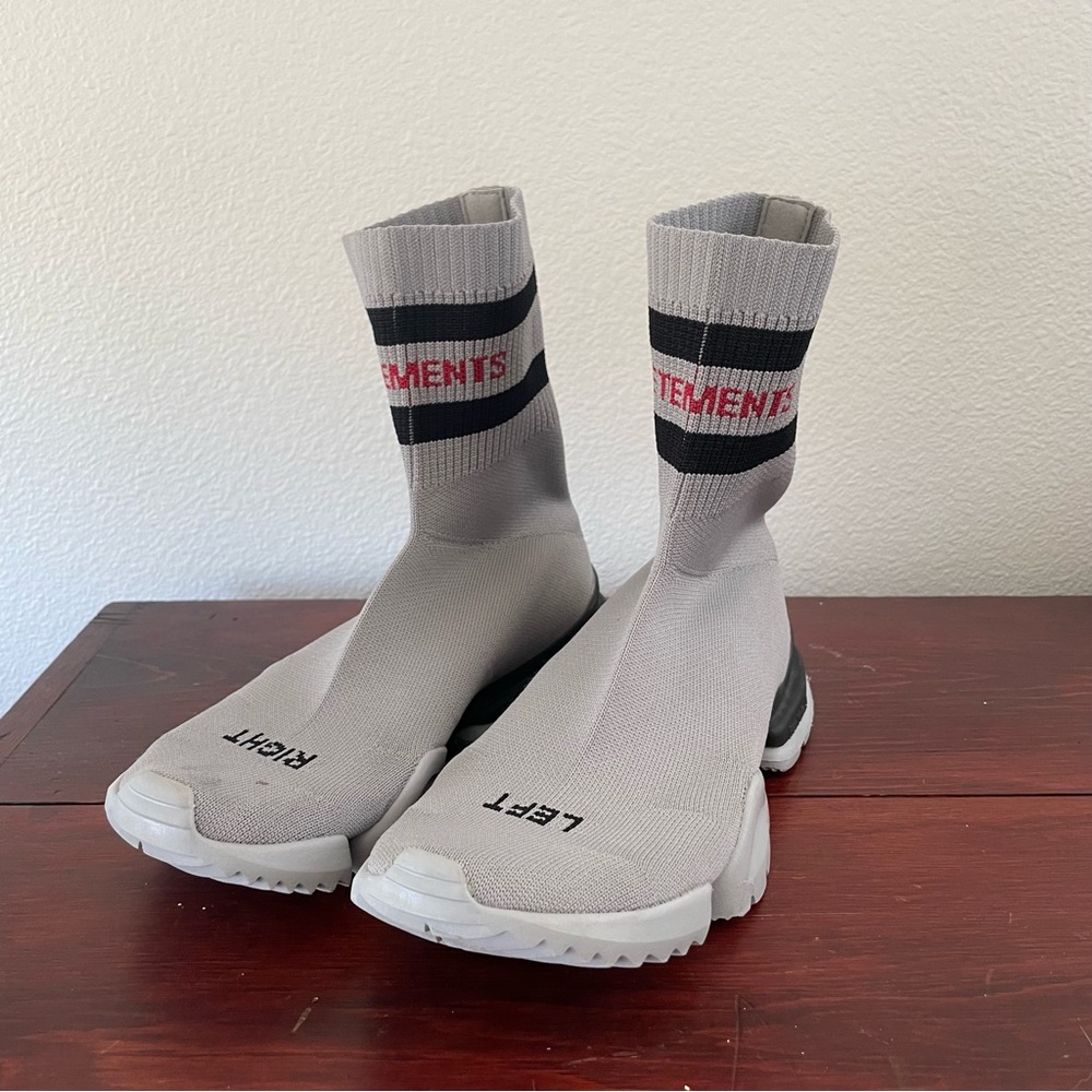 Reebok x Vetements SS Crew Grey Sock Sneakers size 6